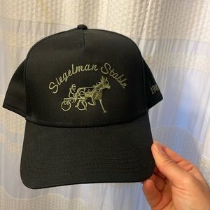 Siegelman Stable black hat with green stitching